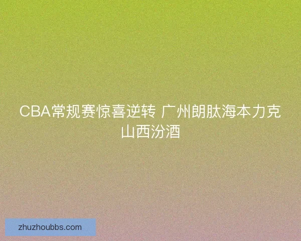 CBA常规赛惊喜逆转 广州朗肽海本力克山西汾酒 CBA常规赛惊喜逆转 广州朗肽海本力克山西汾酒